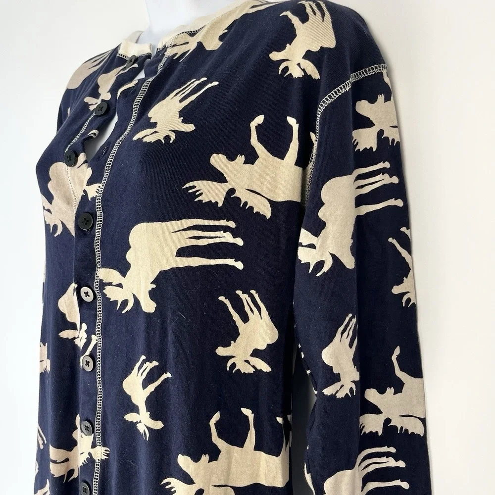 Lazy One Yellowstone Women's Button Up Moose Pajamas Size Medium New W/O Tag
